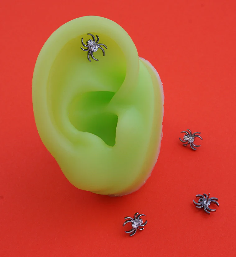 Widow Spider Clear CZ Titanium Threadless Top - Image 2