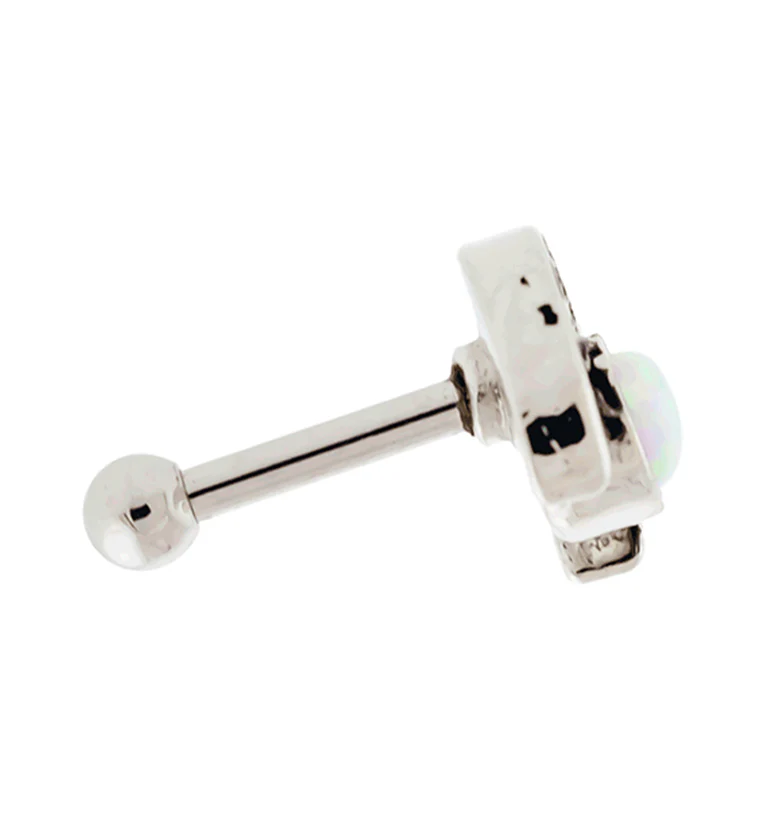 Wolf Howl White Opalite Cartilage Barbell - Image 2