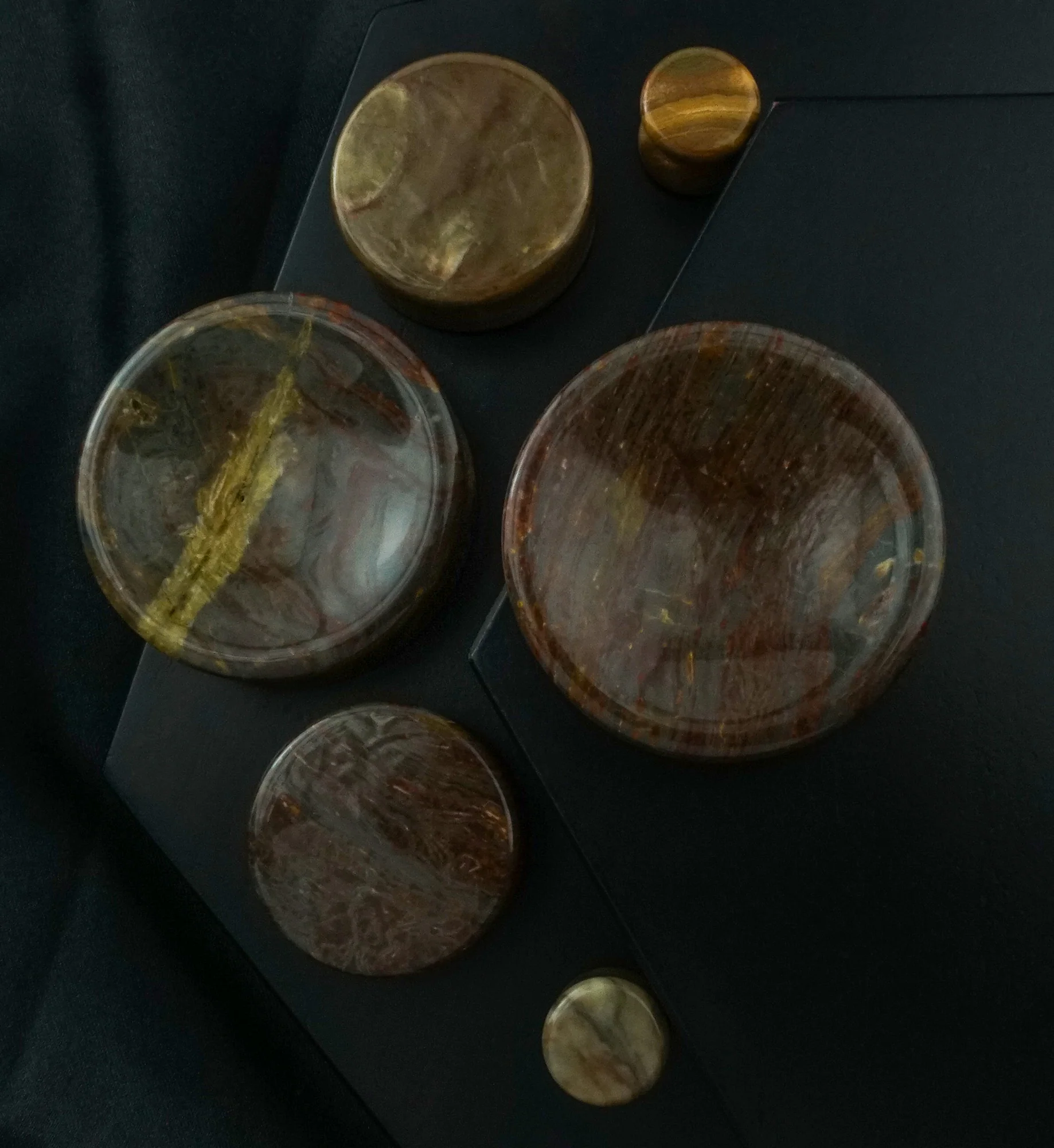 Wood Line Jasper Double Flare Stone Plugs - Image 2