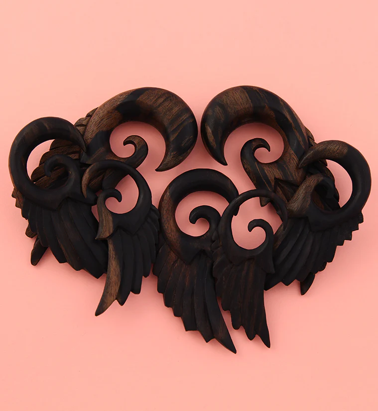 Wooden Feather Spiral Plugs - Image 4