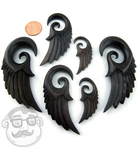 Wooden Feather Spiral Plugs - Image 5