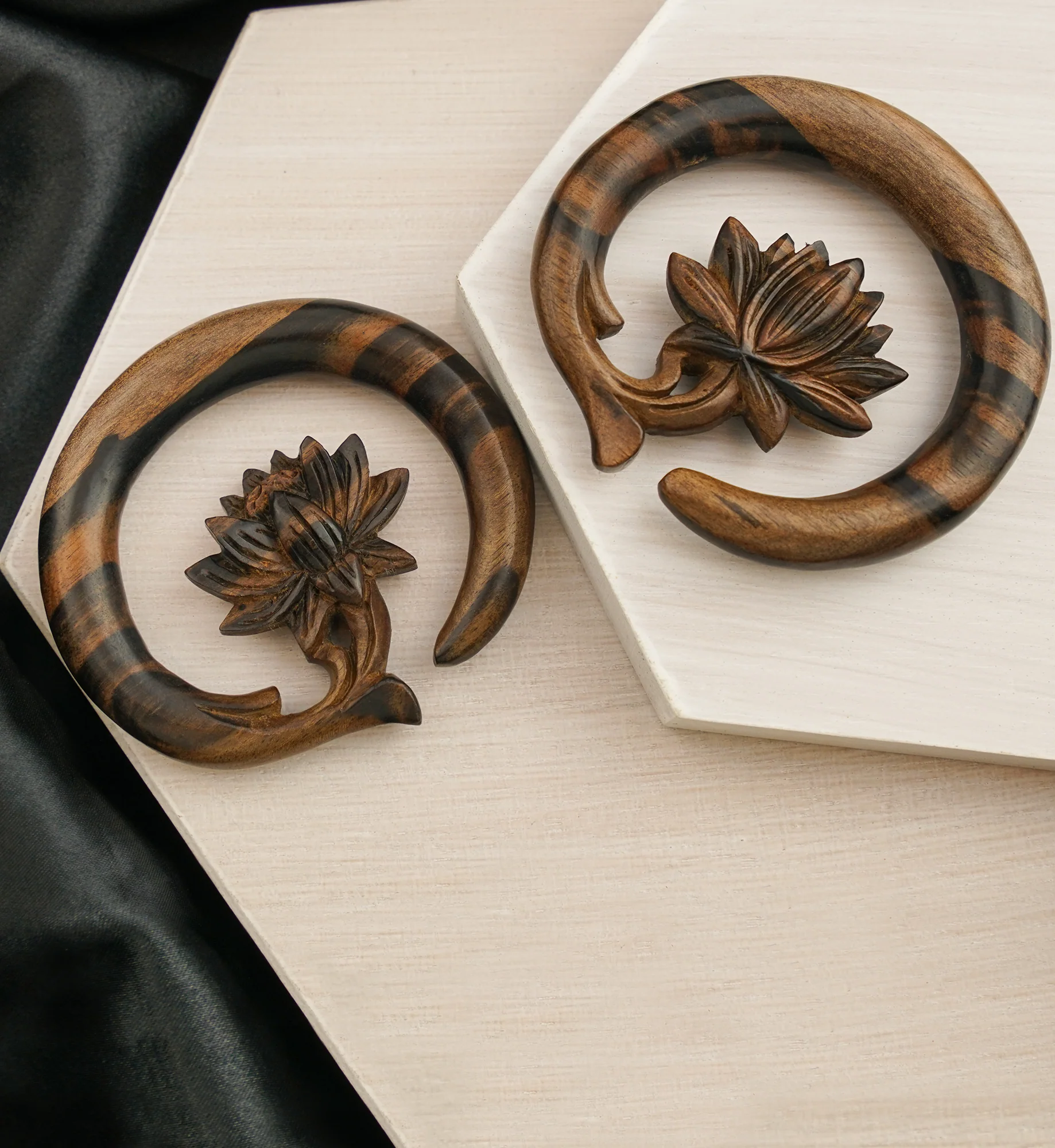 Wooden Water Lily Hoops - Image 4