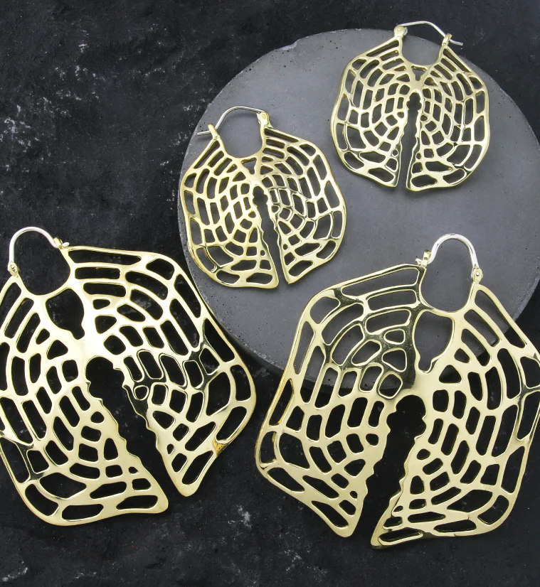 Xylem Geometric Brass Hangers / Earrings - Image 2
