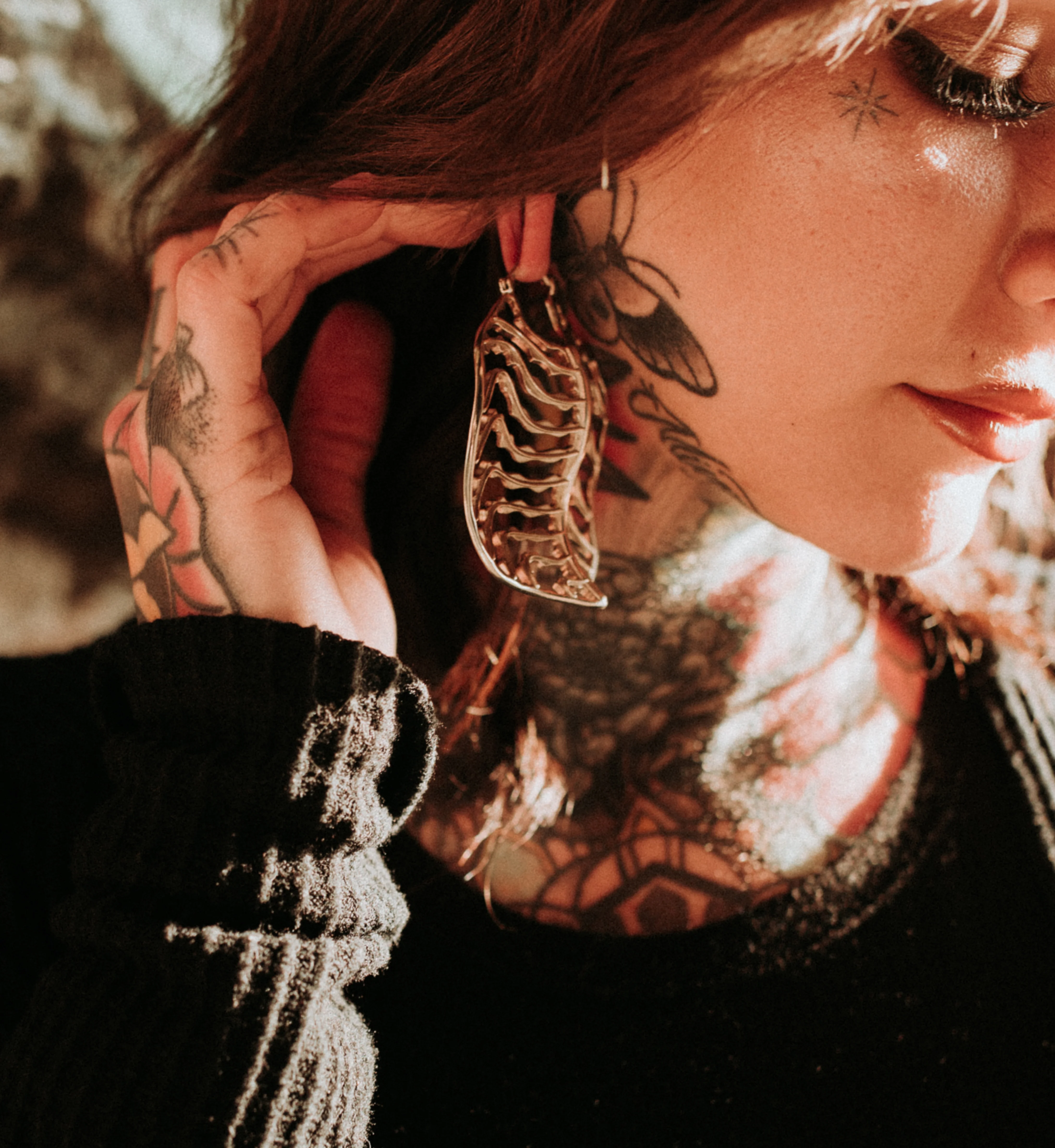 Xylem Geometric Brass Hangers / Earrings - Image 4