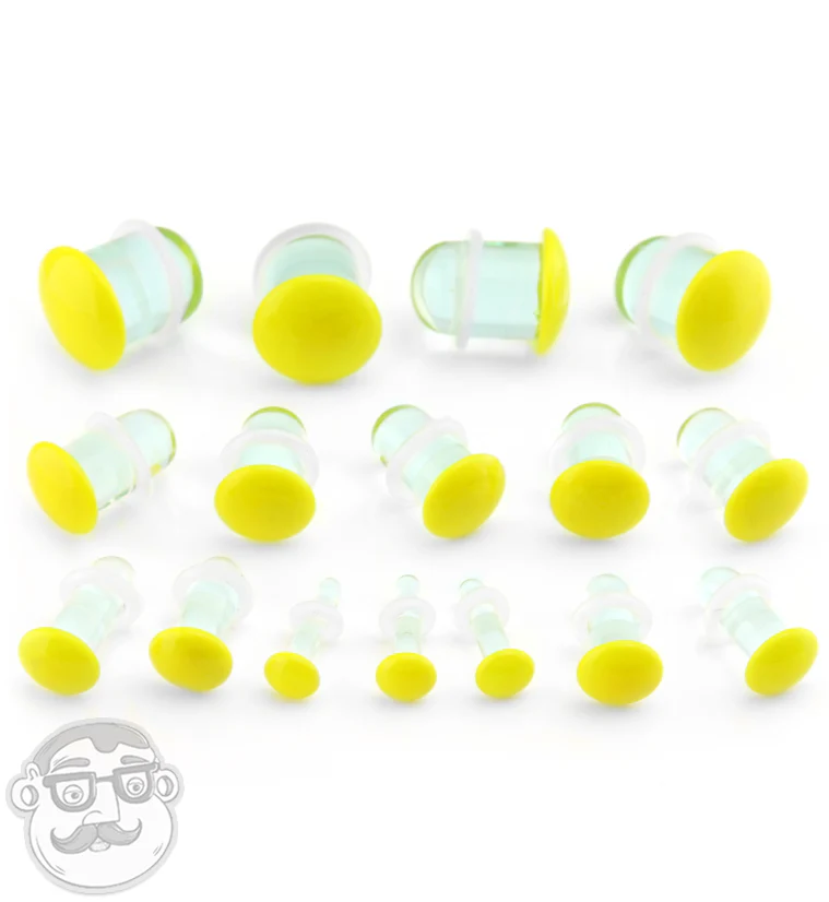 Yellow Color Front Single Flare Glass Plugs - Image 3